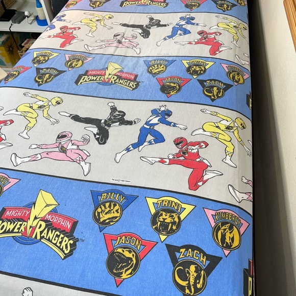 Power Ranger Bedding Rare Vintage 994 Mighty Morphin Power Rangers Twin Fitted Sheet Only